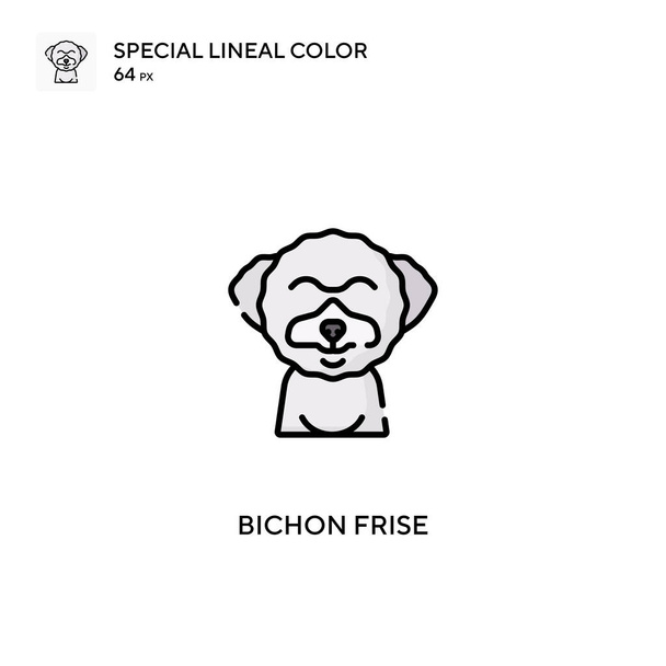 Bichon frise Ícone vetorial de cor linear especial. Ícones de frise Bichon para o seu projeto de negócio
 - Vetor, Imagem
