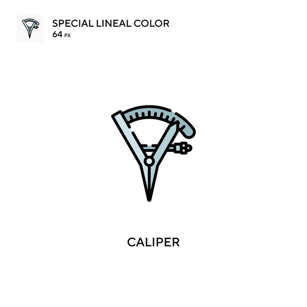キャリパー特殊線型カラーベクトルアイコン。ビジネスプロジェクトのキャリパーアイコン - ベクター画像