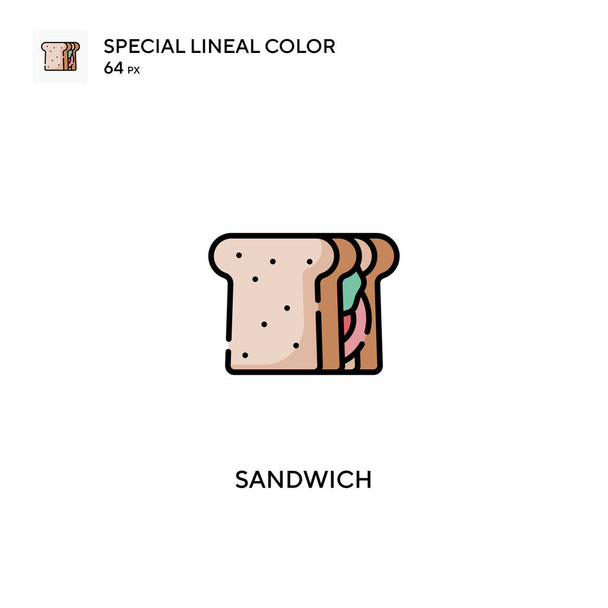 Sandviç Özel doğrusal renk vektör simgesi. İş projeniz için sandviç simgeleri - Vektör, Görsel