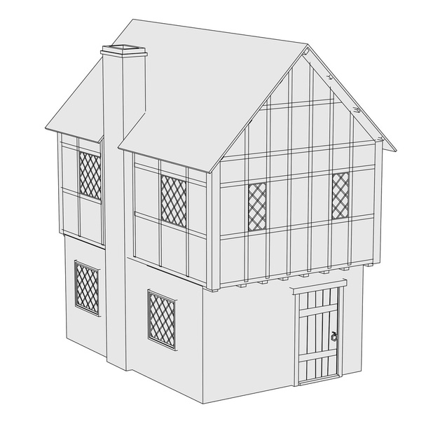 Карикатура на средневековый дом
 - Фото, изображение