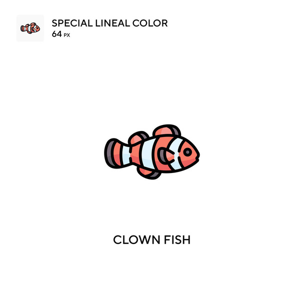 Clown fish Special lineal color vector icon. Clown fish icons for your business project - Vector, Image