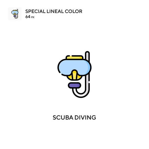 Scuba diving Special lineal color vector icon. Scuba diving icons for your business project - Vector, Image