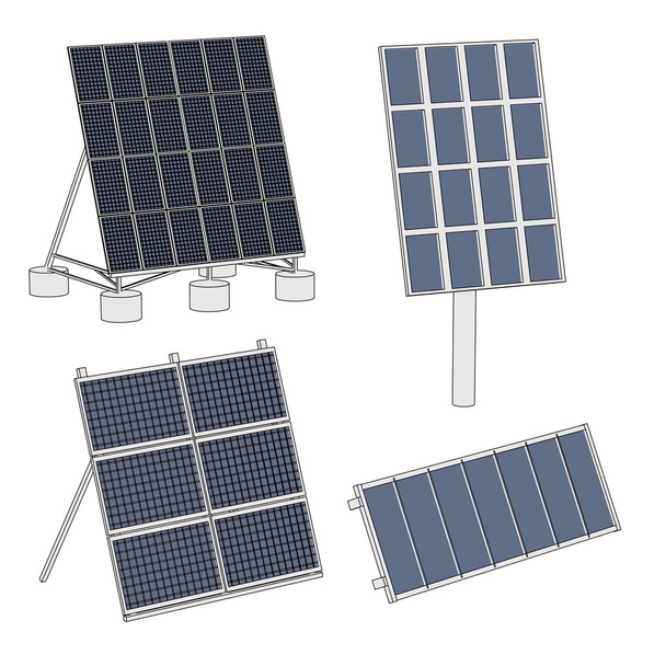 Cartoon image of solar panels - Photo, Image