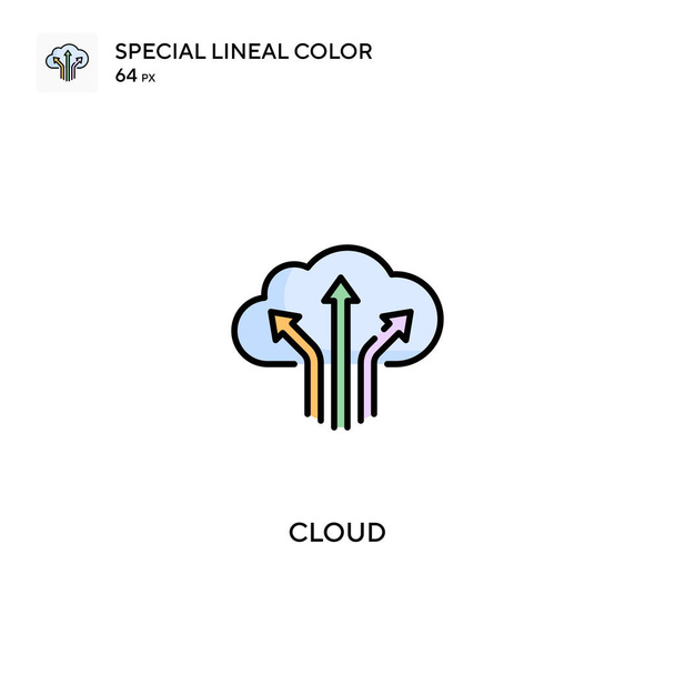 Cloud Special lineaarinen väri vektori kuvake. Cloud kuvakkeet yrityksesi projekti - Vektori, kuva