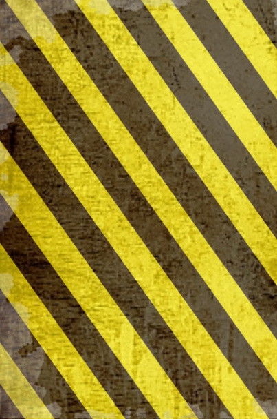 geel en zwart grunge waarschuwingsbord - Foto, afbeelding