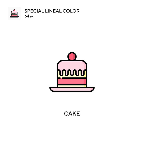 Kuchen Spezielles lineares Farbvektorsymbol. Kuchen-Symbole für Ihr Geschäftsprojekt - Vektor, Bild