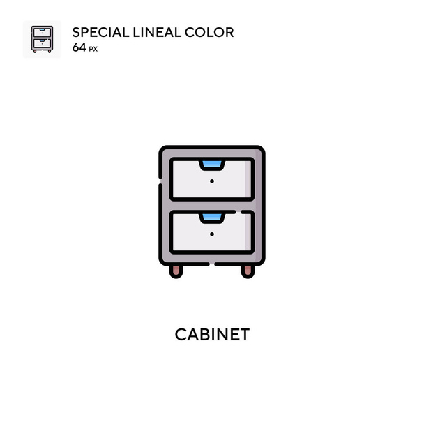 Gabinete Especial icono de vector de color lineal. Iconos de gabinete para su proyecto empresarial - Vector, imagen
