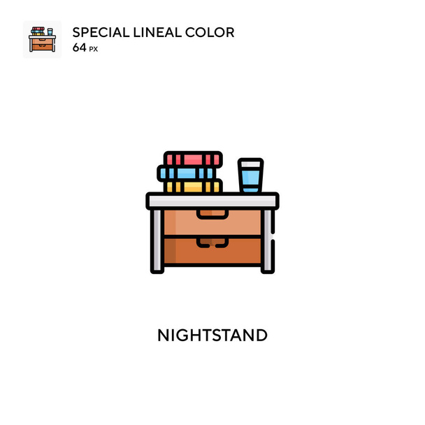 Nocna szafka Specjalna ikona wektora koloru liniowego. Ikony nocnej szafy dla Twojego projektu biznesowego - Wektor, obraz