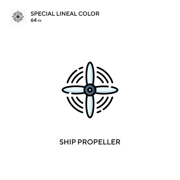 Lodní vrtule Speciální lineární barevný vektor ikony. Ikony lodních šroubů pro váš obchodní projekt - Vektor, obrázek