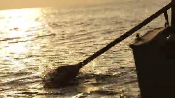 Une vidéo de quelqu'un ramant un petit bateau dans l'eau. - Séquence, vidéo