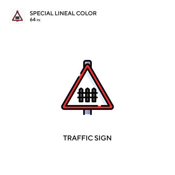 Panneau de signalisation Icône vectorielle couleur linéaire spéciale. Icônes de signalisation routière pour votre projet d'entreprise - Vecteur, image