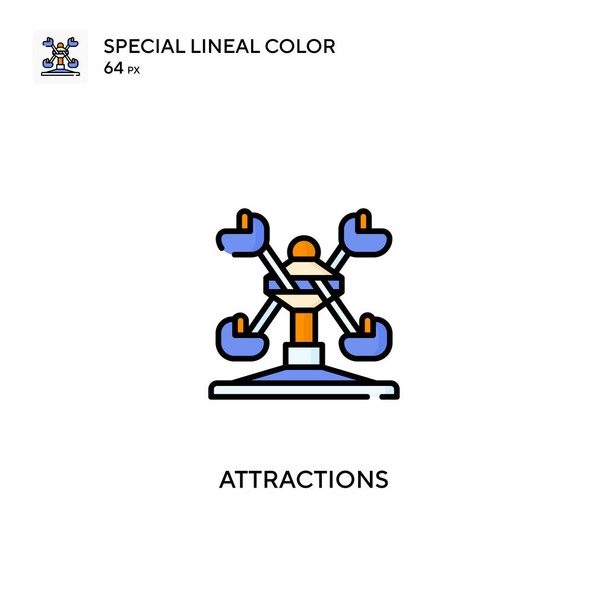 Atrações Ícone vetorial de cores linear especial. Ícones de atrações para o seu projeto de negócios
 - Vetor, Imagem