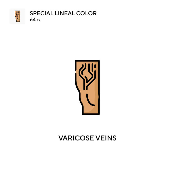 Varicose veins Special lineal color vector icon. Varicose veins icons for your business project - Vector, Image