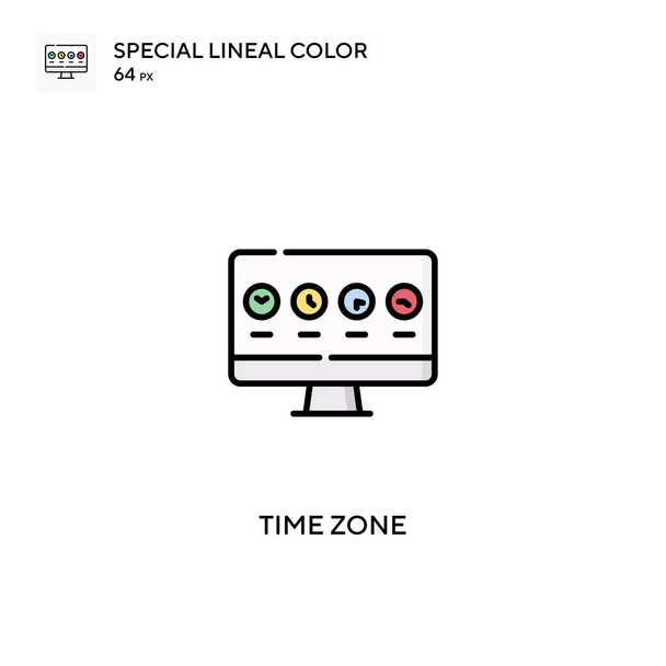 Временная зона Специальная иконка вектора цвета. Иконки часового пояса для вашего бизнес-проекта - Вектор,изображение