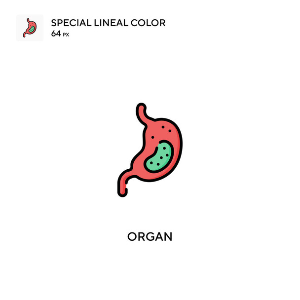 Órgano Icono especial de vector de color lineal. Iconos de órganos para su proyecto empresarial - Vector, Imagen