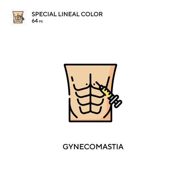 Gynecomastia Különleges lineáris szín vektor ikon. Gynecomastia ikonok az üzleti projekt - Vektor, kép
