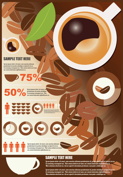 collectie van koffie infographics elementen, vector - Vector, afbeelding