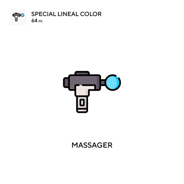 Massager Speciális lineáris színvektor ikon. Masszázs ikonok az üzleti projektjéhez - Vektor, kép