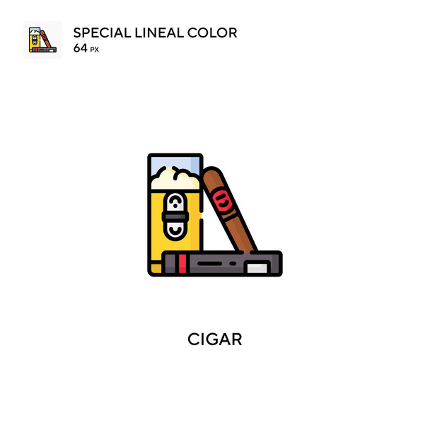 Puro Özel doğrusal renk vektör simgesi. İş projeniz için sigara simgeleri - Vektör, Görsel