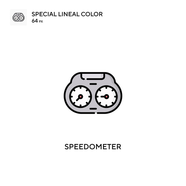 Velocímetro Ícone vetorial de cor linear especial. Ícones de velocímetro para o seu projeto de negócio
 - Vetor, Imagem