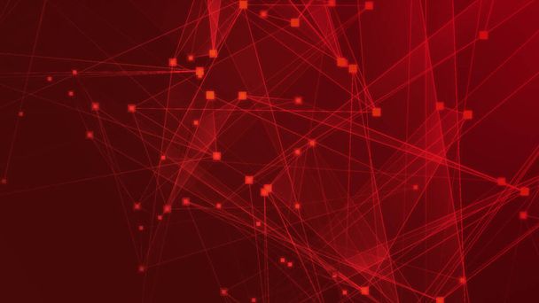 Абстрактна технологічна мережа червоного багатокутника з технологічним фоном підключення. Абстрактні точки і лінії текстури фону. 3D візуалізація
. - Фото, зображення