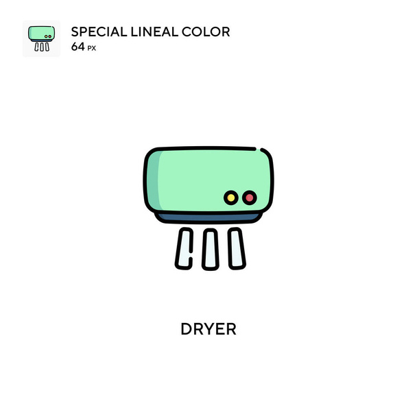 Essiccatore Speciale icona vettoriale a colori lineari. Icone asciugatrice per il tuo progetto aziendale - Vettoriali, immagini