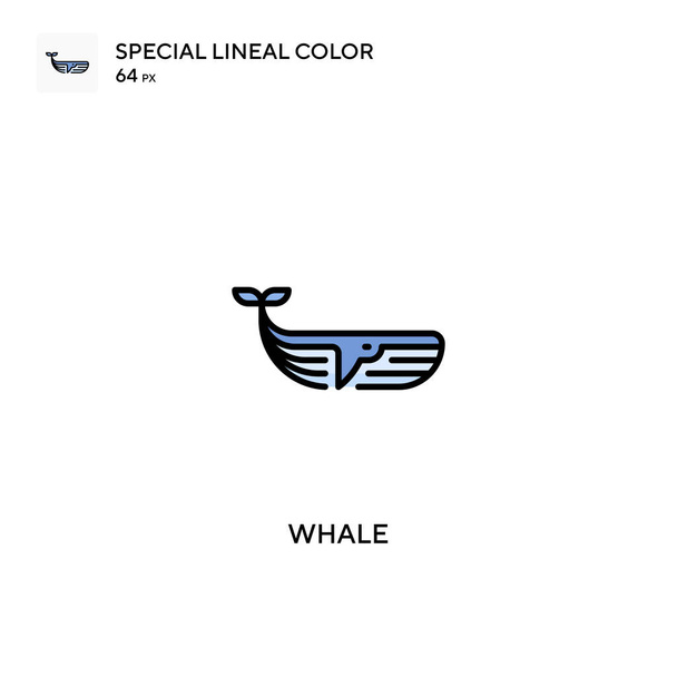 Balina Özel Lineal renk vektör simgesi. İş projeniz için balina simgeleri - Vektör, Görsel