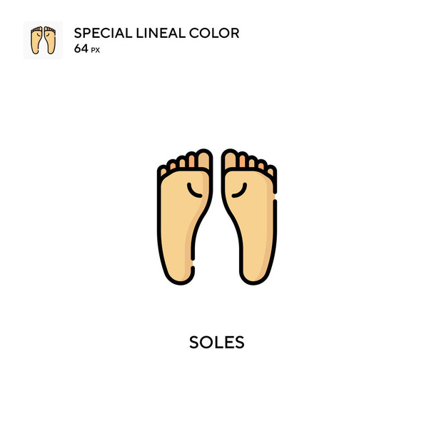 Soles特殊線式カラーベクトルアイコン。ビジネスプロジェクトのための唯一のアイコン - ベクター画像