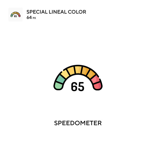 Tachimetro Speciale icona vettoriale a colori lineari. Icone del tachimetro per il tuo progetto aziendale - Vettoriali, immagini