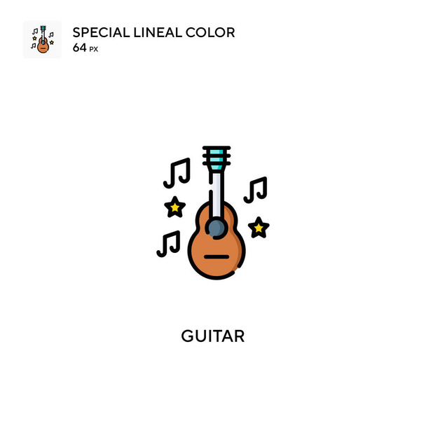 Піктограма вектора спеціального лінійного кольору гітари. Піктограми гітари для вашого бізнес-проекту
 - Вектор, зображення