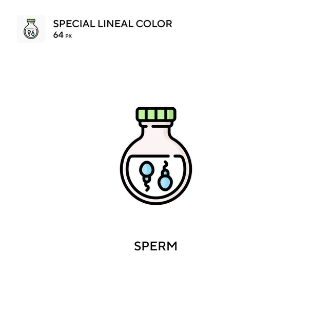 スペーム特殊線型カラーベクトルアイコン。ビジネスプロジェクトの精子アイコン - ベクター画像