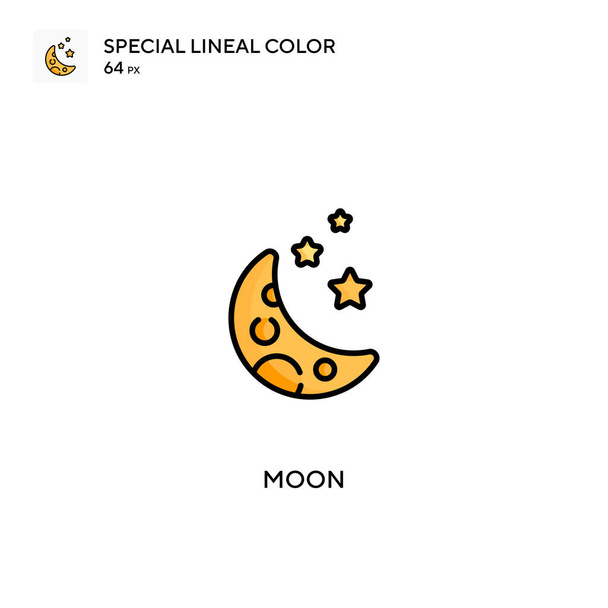 Moon Special lineal color vector icon. Moon icons for your business project - Vector, Image