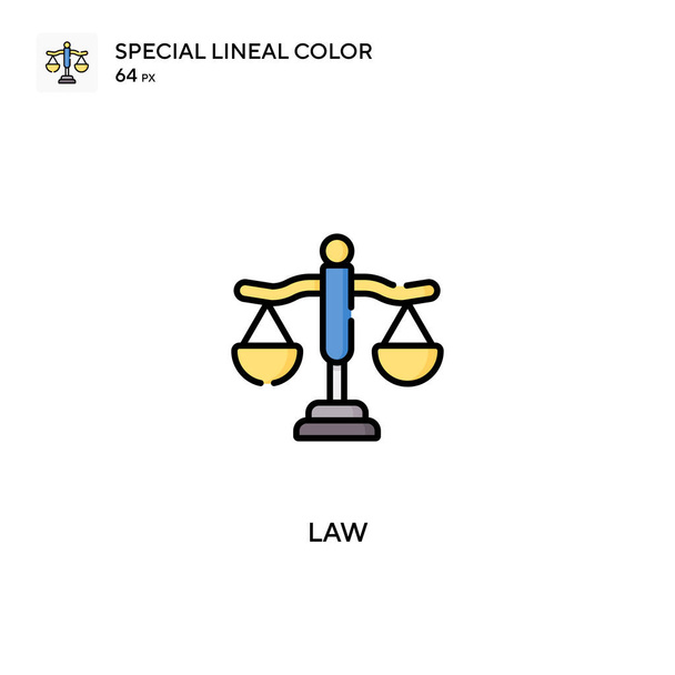 Law Spezielles lineares Farbvektorsymbol. Gesetzessymbole für Ihr Geschäftsprojekt - Vektor, Bild