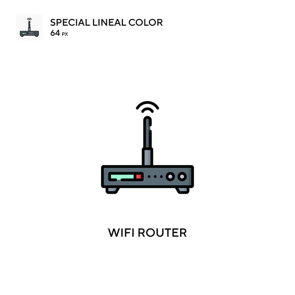 Wifiルーター特殊線型カラーベクトルアイコン。ビジネスプロジェクトのWifiルーターアイコン - ベクター画像