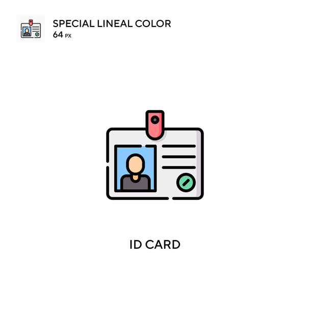 Személyi igazolvány Különleges lineáris színvektor ikon. Id kártya ikonok az üzleti projekt - Vektor, kép
