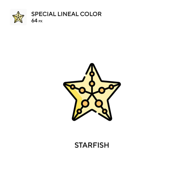 Estrella de mar Icono especial vector de color lineal. Iconos de estrellas de mar para tu proyecto empresarial - Vector, imagen