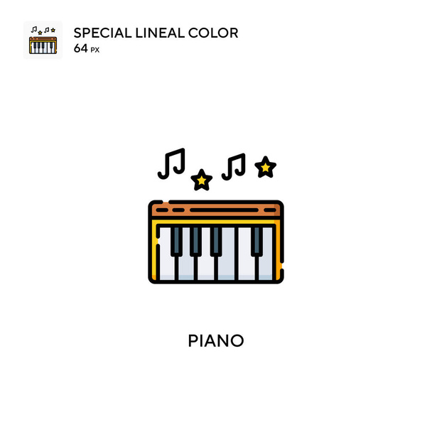 Піаніно спеціальний лінійний колір вектор значок. Піаніно іконки для вашого бізнес-проекту
 - Вектор, зображення