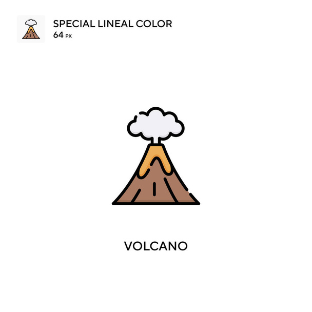 Vulcano Speciale icona vettoriale a colori lineari. Icone vulcano per il tuo progetto aziendale - Vettoriali, immagini