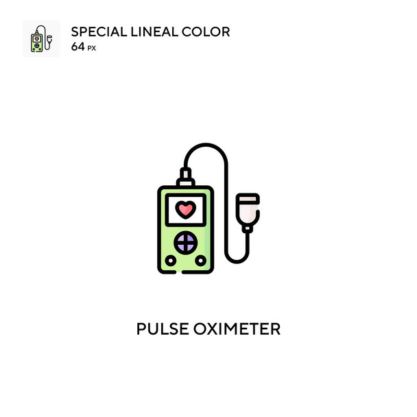 Oxímetro de pulso Icono especial de vector de color lineal. Iconos de oxímetro de pulso para su proyecto empresarial - Vector, Imagen