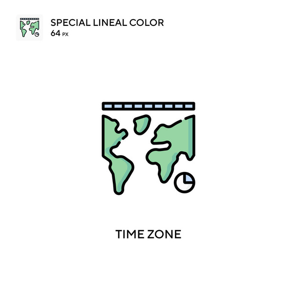 Strefa czasowa Specjalna ikona wektora koloru liniowego. Ikony strefy czasowej dla Twojego projektu biznesowego - Wektor, obraz