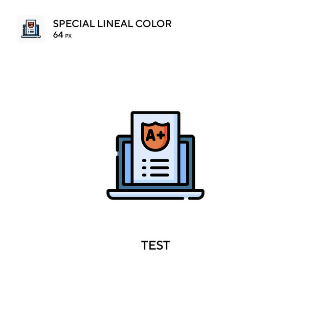 特殊線色ベクトルアイコンをテストします。ビジネスプロジェクトのテストアイコン - ベクター画像
