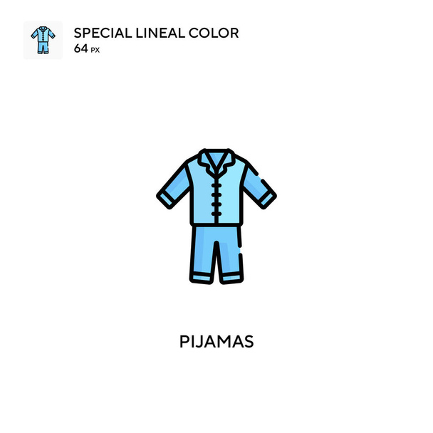 Pyjama Special lineaarinen väri vektori kuvake. Pyjama kuvakkeet yrityksesi projekti - Vektori, kuva