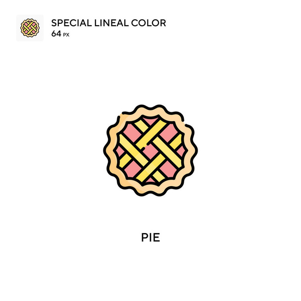 Pie Special line color vector icon. Пирожные иконки для Вашего бизнес-проекта - Вектор,изображение