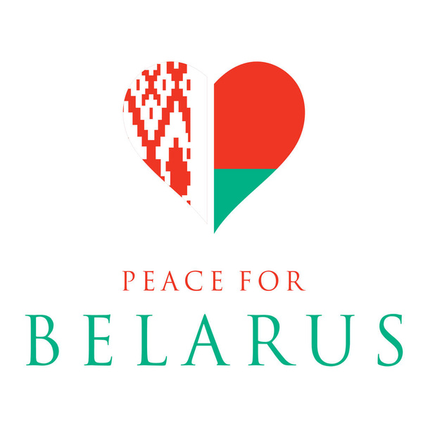 Frieden für Weißrussland. Freiheit der Weißrussen. Vektorillustration für Poster-Banner. Design für Menschlichkeit, Frieden, Spenden, Wohltätigkeit und Antikriegsbewegung - Vektor, Bild