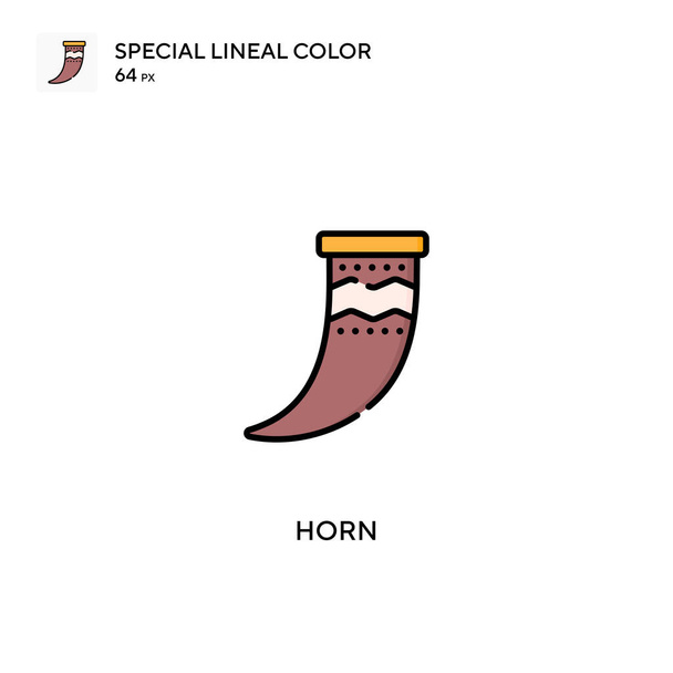 Horn Spezielles lineares Farbvektorsymbol. Horn-Symbole für Ihr Geschäftsprojekt - Vektor, Bild