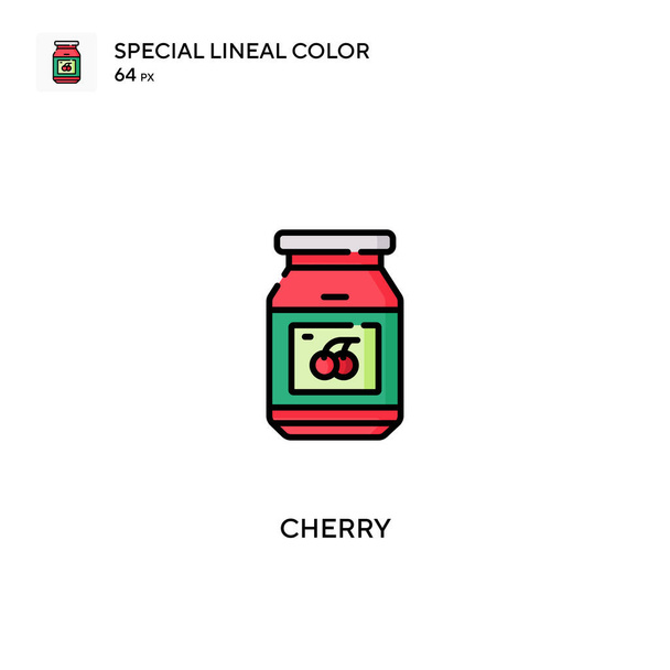 Cherry Special icona vettoriale di colore lineare. Icone ciliegia per il tuo progetto aziendale - Vettoriali, immagini