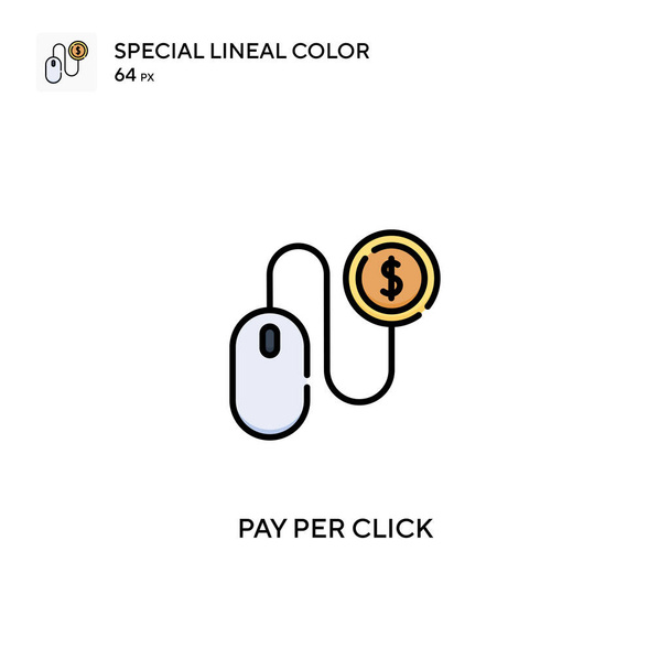 Bezahlen per Klick Spezielles lineares Farbvektorsymbol. Zahlen Sie per Klick Symbole für Ihr Geschäftsprojekt - Vektor, Bild