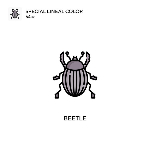 Coléoptère Icône vectorielle de couleur linéaire spéciale. icônes de scarabée pour votre projet d'entreprise - Vecteur, image