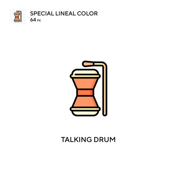 Tamburo parlante Speciale icona vettoriale a colori lineari. Icone del tamburo parlante per il tuo progetto aziendale - Vettoriali, immagini