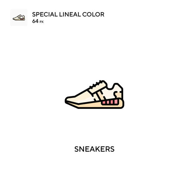 Baskets Icône vectorielle de couleur linéaire spéciale. Sneakers icônes pour votre projet d'entreprise - Vecteur, image